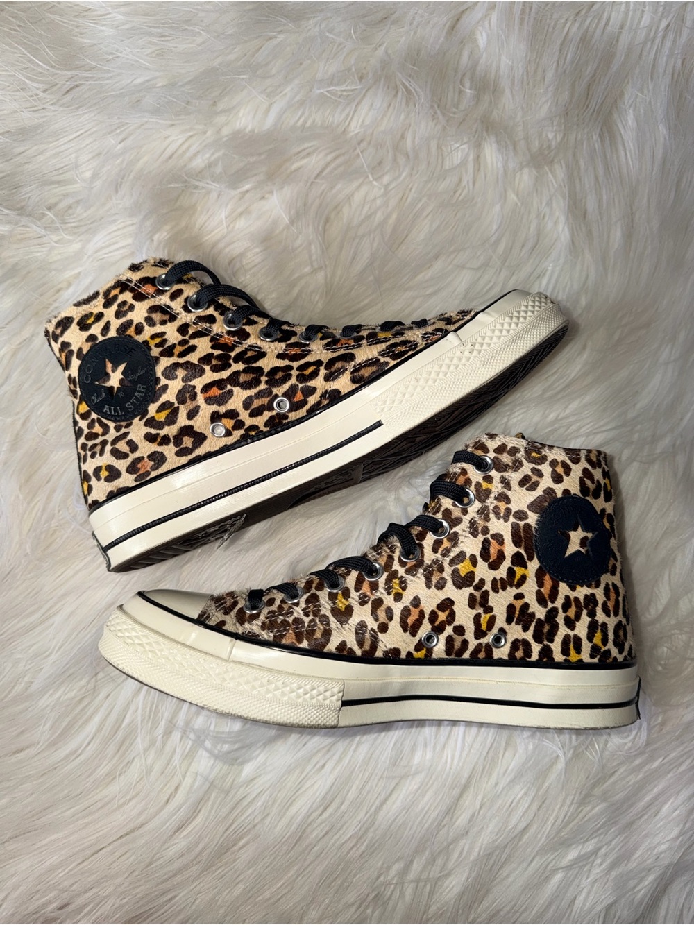 Converse Chuck Taylor 70 Varsity Remix High Tops Cheetah Fur Sneakers